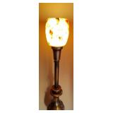 VINTAGE ALABASTER SHADE LAMPS WITH A BRASS BASE VINTAGE ALABASTER SHADE LAMPS WITH A BRASS BASE