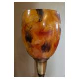 VINTAGE ALABASTER SHADE LAMPS WITH A BRASS BASE VINTAGE ALABASTER SHADE LAMPS WITH A BRASS BASE