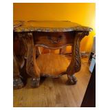 PAIR OF MATCHING WOODEN END TABLES PAIR OF MATCHING WOODEN END TABLES