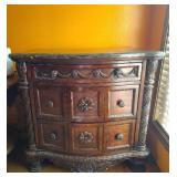 PAIR OF WOODEN 4 DRAWER NIGHTSTANDS WITH MARBLE LIKE TOP PAIR OF WOODEN 4 DRAWER NIGHTSTANDS WITH MARBLE LIKE TOP