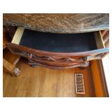 PAIR OF WOODEN 4 DRAWER NIGHTSTANDS WITH MARBLE LIKE TOP PAIR OF WOODEN 4 DRAWER NIGHTSTANDS WITH MARBLE LIKE TOP