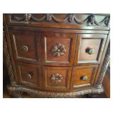 PAIR OF WOODEN 4 DRAWER NIGHTSTANDS WITH MARBLE LIKE TOP PAIR OF WOODEN 4 DRAWER NIGHTSTANDS WITH MARBLE LIKE TOP