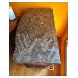 PAIR OF WOODEN 4 DRAWER NIGHTSTANDS WITH MARBLE LIKE TOP PAIR OF WOODEN 4 DRAWER NIGHTSTANDS WITH MARBLE LIKE TOP