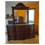 9 DRAWER WOODEN DRESSER WITH MIRROR AND MARBLE TOP 9 DRAWER WOODEN DRESSER WITH MIRROR AND MARBLE TOP