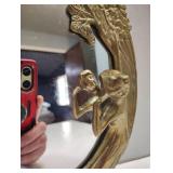 VINTAGE BRASS MERMAID WALL HANG MIRROR VINTAGE BRASS MERMAID WALL HANG MIRROR