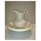 ANTIQUE CERAMIC PITCHER AND WATER BASIN SET - Large Set ANTIQUE CERAMIC PITCHER AND WATER BASIN SET - Large Set