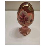 HAND PAINTED FENTON GLASS EGGS ON STANDS HAND PAINTED FENTON GLASS EGGS ON STANDS