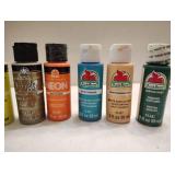 LARGE BOX OF NEW AND USED ACRYLIC PAINTS LARGE BOX OF NEW AND USED ACRYLIC PAINTS