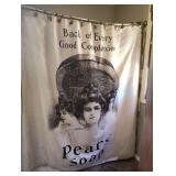 SHOWER CURTAIN AND METAL FLORAL SHOWER HOOKS SHOWER CURTAIN AND METAL FLORAL SHOWER HOOKS