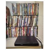 COLLECTION OF DVDS AND PHILIPS DVD PLAYER COLLECTION OF DVDS AND PHILIPS DVD PLAYER