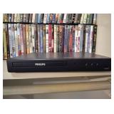 COLLECTION OF DVDS AND PHILIPS DVD PLAYER COLLECTION OF DVDS AND PHILIPS DVD PLAYER