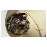 MIXED LOT OF AUTOMOTIVE AND ELECTRICAL PARTS IN 11 QUART BUCKET MIXED LOT OF AUTOMOTIVE AND ELECTRICAL PARTS IN 11 QUART BUCKET