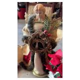 PORCELAIN FACE AND HANDS ANGEL TREE TOPPER AND CHRISTMAS CANDLES, DECOR AND STRING LIGHTS PORCELAIN FACE AND HANDS ANGEL TREE TOPPER AND CHRISTMAS CANDLES, DECOR AND STRING LIGHTS