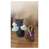 PRAYING ANGEL CAT FIGURINE AND MARCH OF DIMES BULLDOG ORNAMENT RESIN PRAYING ANGEL CAT FIGURINE AND MARCH OF DIMES BULLDOG ORNAMENT RESIN