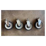 (4) SCREW IN CASTERS APPROXIMATELY 5 INCH DIAMETER (4) SCREW IN CASTERS APPROXIMATELY 5 INCH DIAMETER