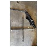 DURALAST FOUR WAY TIRE IRON AND APPROXIMATELY 16 INCH SCISSOR JACK DURALAST FOUR WAY TIRE IRON AND APPROXIMATELY 16 INCH SCISSOR JACK