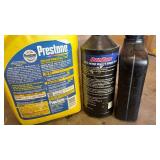 PRESTONE COOLANT (unopened) AUTO ZONE BRAKE FLUID (mostly full) AND A SPLASH OF POWER STEERING FLUID PRESTONE COOLANT (unopened) AUTO ZONE BRAKE FLUID (mostly full) AND A SPLASH OF POWER STEERING FLUID