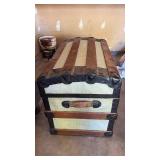 BOW TOP STEAMER TRUNK APPROXIMATELY 22 INCHES TALL 33 INCHES WIDE BOW TOP STEAMER TRUNK APPROXIMATELY 22 INCHES TALL 33 INCHES WIDE