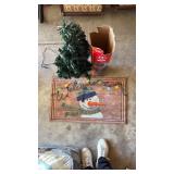 HEAVY DUTY SNOWMAN WELCOME MAT AND 32 INCH FIBER OPTIC TREE HEAVY DUTY SNOWMAN WELCOME MAT AND 32 INCH FIBER OPTIC TREE