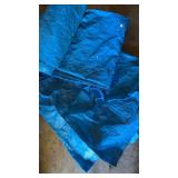 BIG! BLUE TARP WITH GROMMETS SOME PAINT SPLATTERS AND SMALL HOLES BIG! BLUE TARP WITH GROMMETS SOME PAINT SPLATTERS AND SMALL HOLES