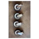 (4) SCREW IN CASTERS APPROXIMATELY 5 INCH DIAMETER (4) SCREW IN CASTERS APPROXIMATELY 5 INCH DIAMETER
