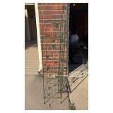 FOLDING WIRE SHELF WITH IVY DECOR APPROXIMATELY 4.5 FOOT, BY 1 FOOT 8 INCHES WIDE, 10 INCHES DEEP FOLDING WIRE SHELF WITH IVY DECOR APPROXIMATELY 4.5 FOOT, BY 1 FOOT 8 INCHES WIDE, 10 INCHES DEEP