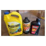 PRESTONE COOLANT (unopened) AUTO ZONE BRAKE FLUID (mostly full) AND A SPLASH OF POWER STEERING FLUID PRESTONE COOLANT (unopened) AUTO ZONE BRAKE FLUID (mostly full) AND A SPLASH OF POWER STEERING FLUID