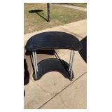 DESK ON CASTERS AND ROLLING OFFICE CHAIR DESK ON CASTERS AND ROLLING OFFICE CHAIR