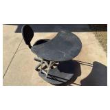 DESK ON CASTERS AND ROLLING OFFICE CHAIR DESK ON CASTERS AND ROLLING OFFICE CHAIR