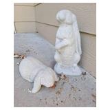 White Concrete Garden Rabbit Ornament White Concrete Garden Rabbit Ornament