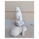 White Concrete Garden Rabbit Ornament White Concrete Garden Rabbit Ornament