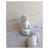 White Concrete Garden Rabbit Ornament White Concrete Garden Rabbit Ornament