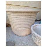 Ceramic Ribbed Planter Set with Saucer Ceramic Ribbed Planter Set with Saucer