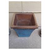 Blue Glazed Terracotta Planter Blue Glazed Terracotta Planter