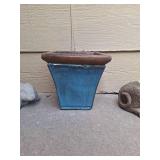 Blue Glazed Terracotta Planter Blue Glazed Terracotta Planter