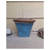 Blue Glazed Terracotta Planter Blue Glazed Terracotta Planter