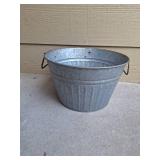 Galvanized Metal Wash Tub with Gold Handles Galvanized Metal Wash Tub with Gold Handles