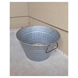 Galvanized Metal Wash Tub with Gold Handles Galvanized Metal Wash Tub with Gold Handles
