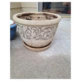 Decorative Concrete Planter with Scroll Design Decorative Concrete Planter with Scroll Design