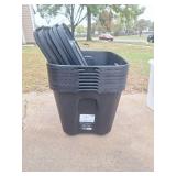 (8) Like New Totes with Lids (8) Like New Totes with Lids