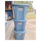 (3) Totes with Lids (3) Totes with Lids