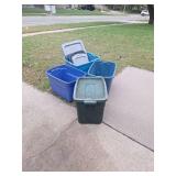 3 Totes w/o Lids, Rubbermaid w/Lid, Extra Lids 3 Totes w/o Lids, Rubbermaid w/Lid, Extra Lids
