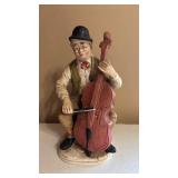 Porcelain Musician Figurine with Double Bass Approximately 8 Inches Tall Porcelain Musician Figurine with Double Bass Approximately 8 Inches Tall
