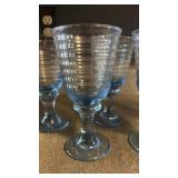 (8) Blue Stemmed Glasses (8) Blue Stemmed Glasses