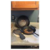 Cast Iron Fish Griddle and Lodge 12 Inch Pan and Wok Cast Iron Fish Griddle and Lodge 12 Inch Pan and Wok