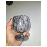 Gray Marble Stemmed Goblet Gray Marble Stemmed Goblet