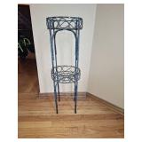 Decorative Blue Metal Plant Stand Decorative Blue Metal Plant Stand