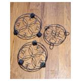 (2)Plant Stands with Wheels (1) Stand (2)Plant Stands with Wheels (1) Stand