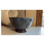 Aluminum Decorative Plate Approximately 10 Inch Diameter and Silverplate Footed Bowl Aluminum Decorative Plate Approximately 10 Inch Diameter and Silverplate Footed Bowl