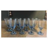 (8) Blue Stemmed Glasses (8) Blue Stemmed Glasses